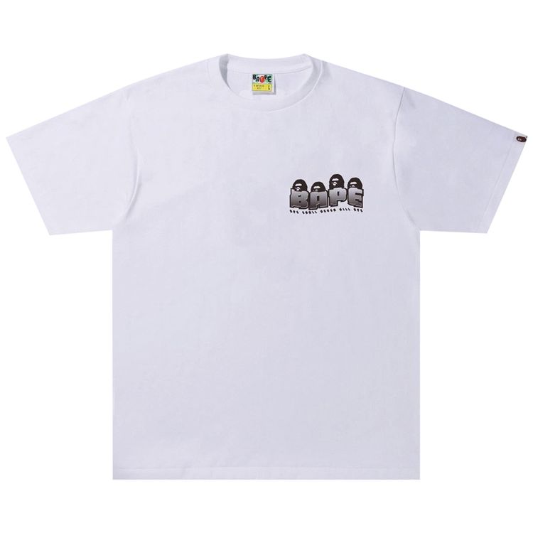 BAPE Stroke Camo Distortion Tee 'White/Black'