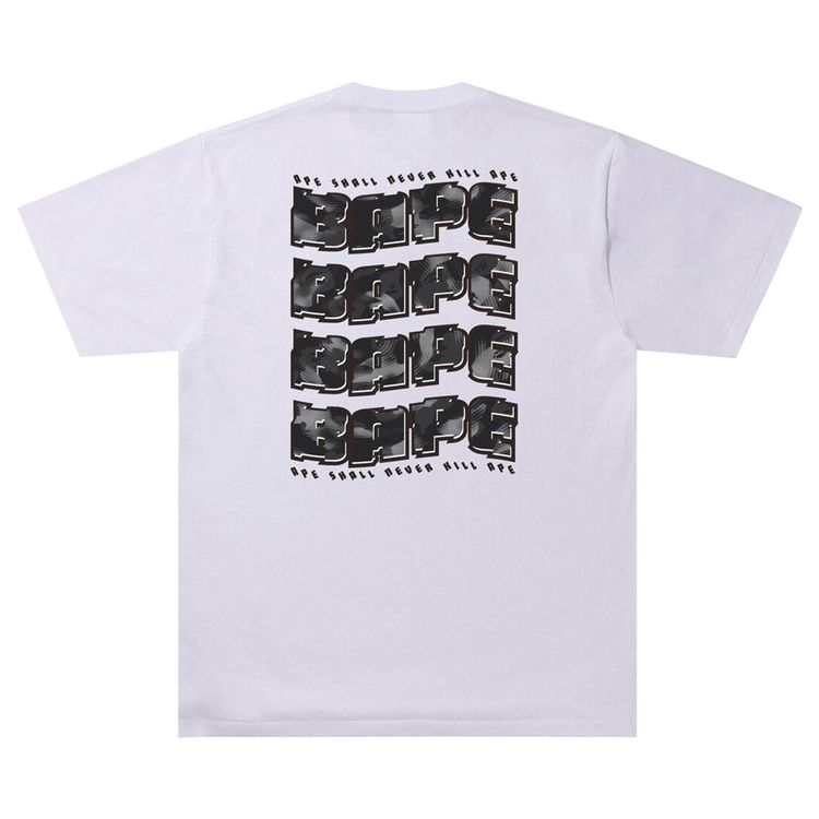 BAPE Stroke Camo Distortion Tee 'White/Black'