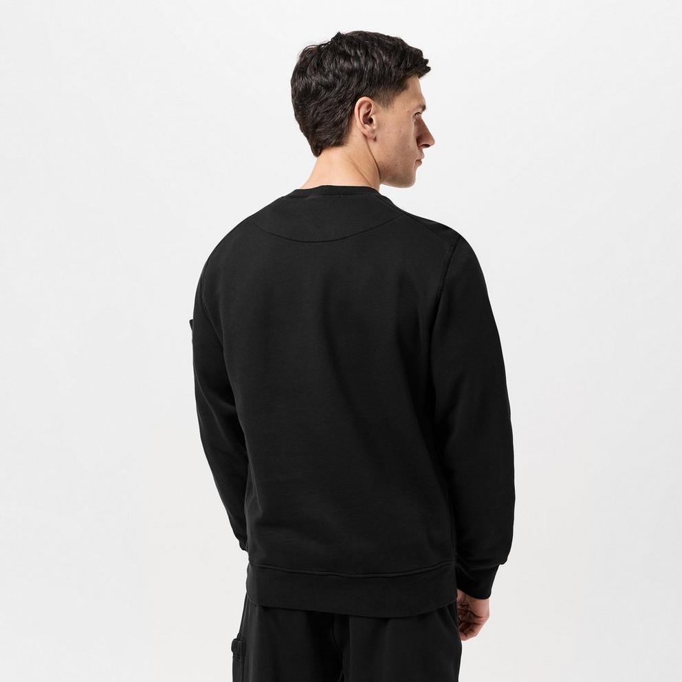 Stone Island Men's Logo Lightweight Cotton Fleece Jumper