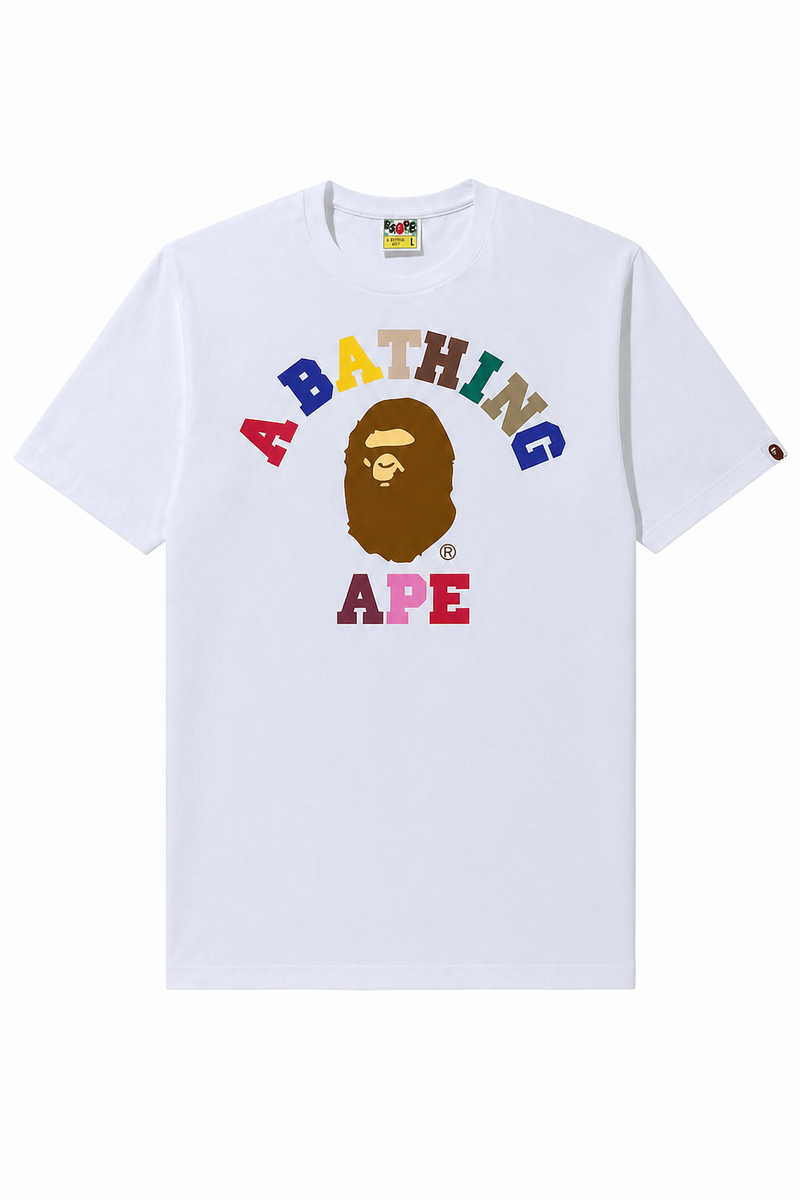 BAPE Colors College Tee 'White'