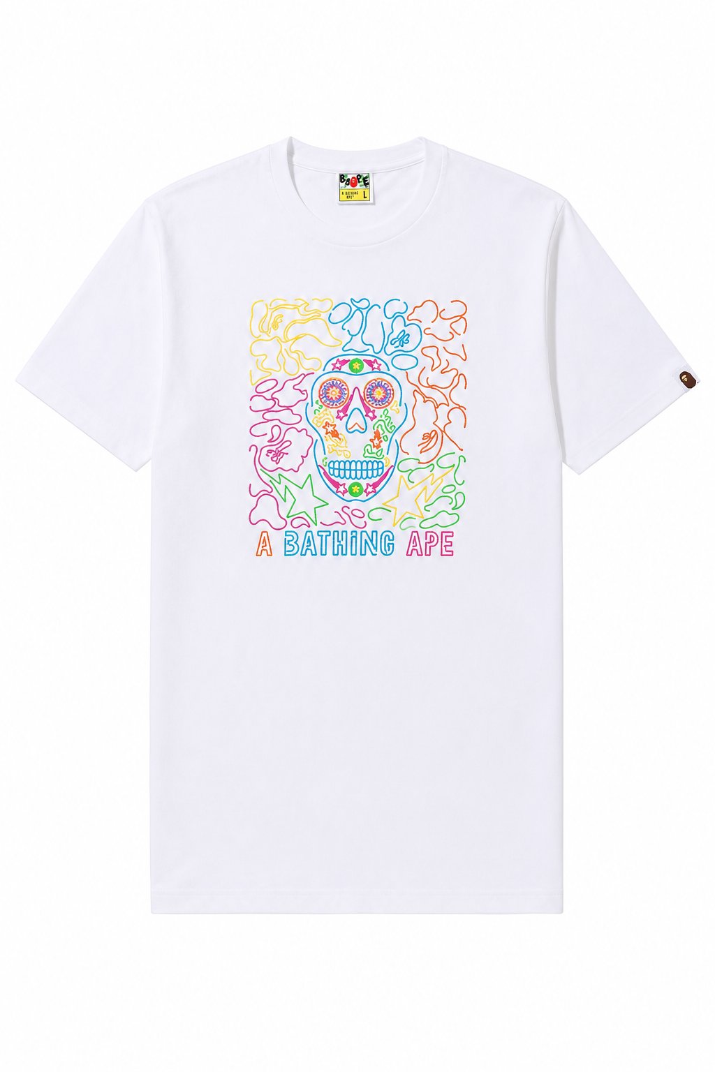 BAPE Halloween Neon Mexican Skull Tee White