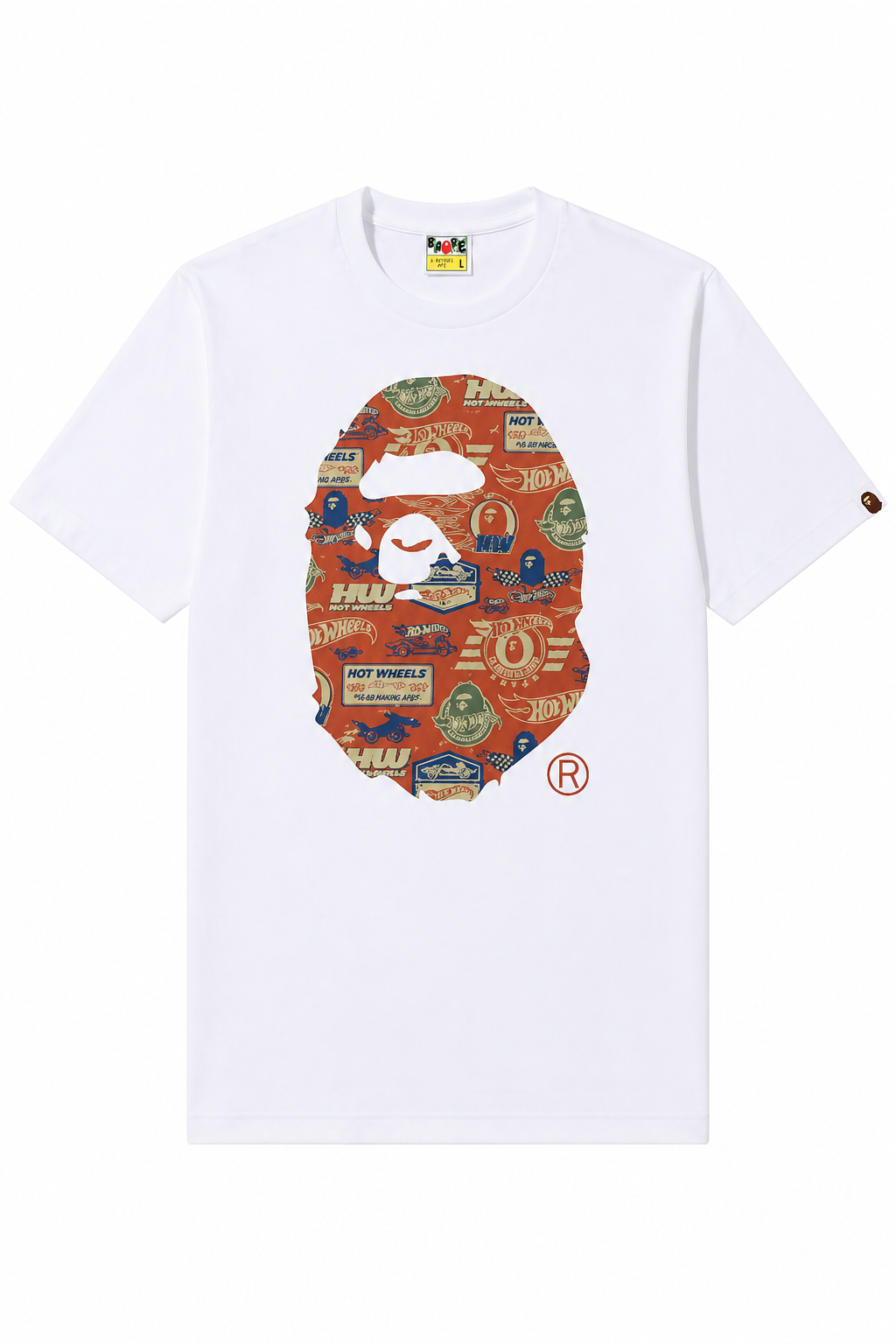 BAPE x Hot Wheels Ape Head Tee White